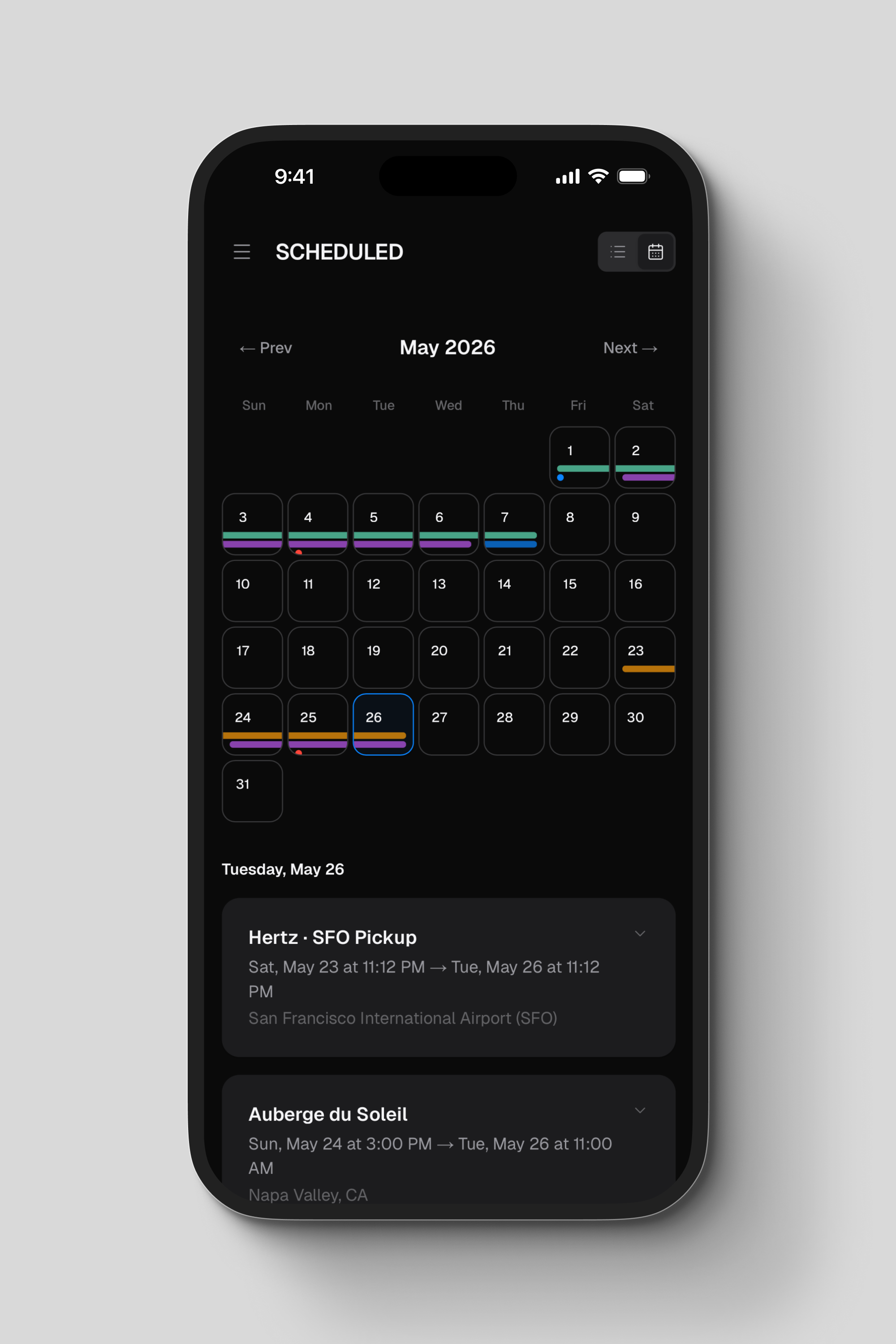 SCHEDULED - dining and meetings